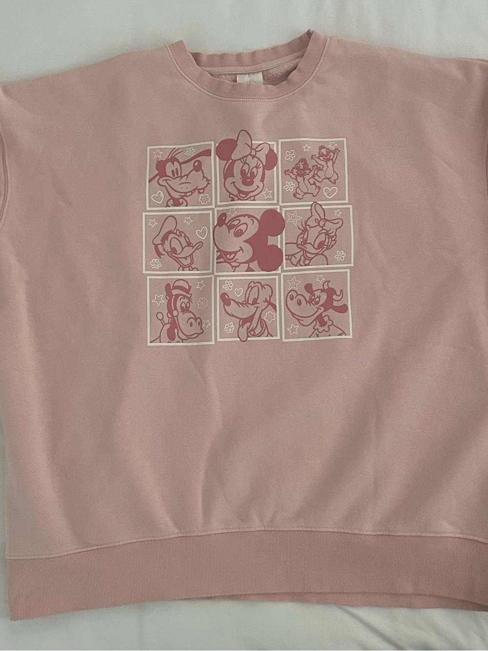 Disney retro Mickey and friends pullover sweater in pink size large